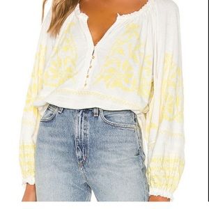 Free People Persuasion Balloon Sleeve Top